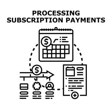 Processing subscription payments vector concept illustration 스톡 일러스트