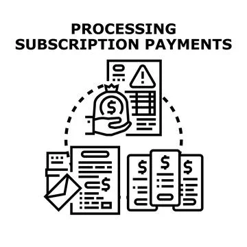 Processing subscription payments vector concept illustration Stock Illustration
