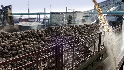 Processing of Sugar Beet at the Factory Facilities Stock Footage 83452610