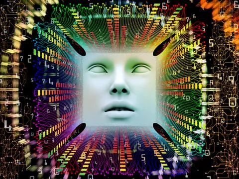 Processing Super Human AI 스톡 일러스트
