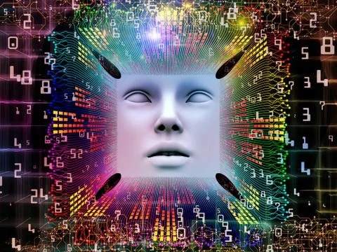 Processing Super Human AI 库存插图