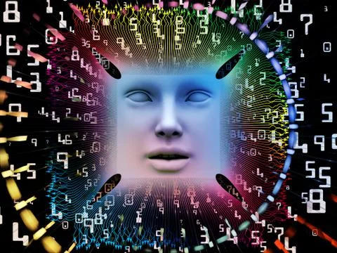 Processing Super Human AI 库存插图