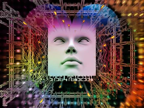 Processing Super Human AI 스톡 일러스트