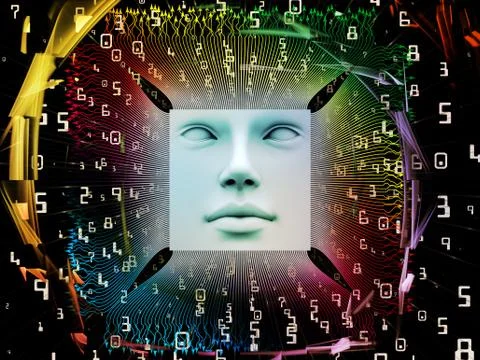 Processing Super Human AI 库存插图