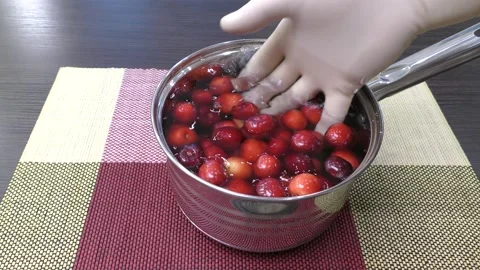 Processing sweet cherry berries before cooking. Stock-Footage 133033046