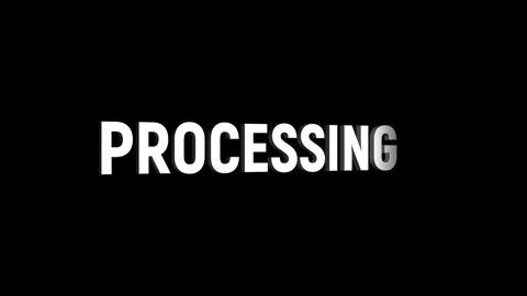 Processing text 3D word rotation animation video effect for trailer title Stock Footage 313715351