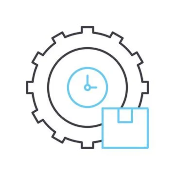 Processing time line icon, outline symbol, vector illustration, concept sign Stock Illustration