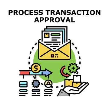 Processing transaction approval workflow business operations 库存插图