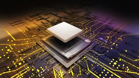 A processing unit for complex data calculations and program execution; data.. 스톡 일러스트