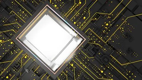 A processing unit for complex data calculations and program execution; data.. Stock Illustration