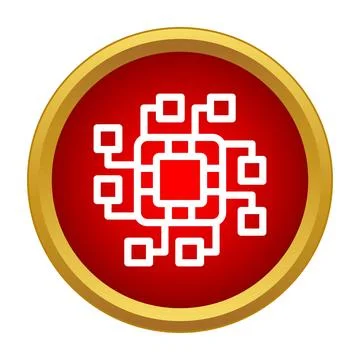 Processing unit managing data flow icon Stock Illustration