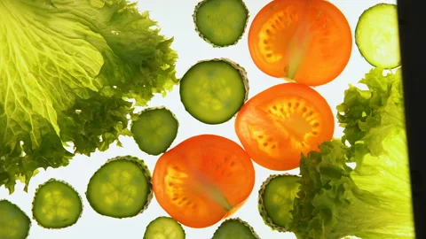 Processing vegetables with ultraviolet radiation, unusual product preservation Stock Footage 100281010