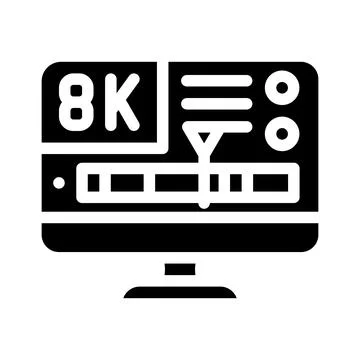 Processing video quality glyph icon vector illustration Stock Illustration