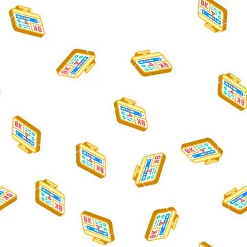 Processing video quality isometric icon seamless pattern 스톡 일러스트