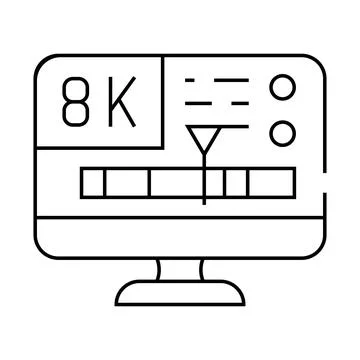 Processing video quality line icon vector illustration Stock Illustration