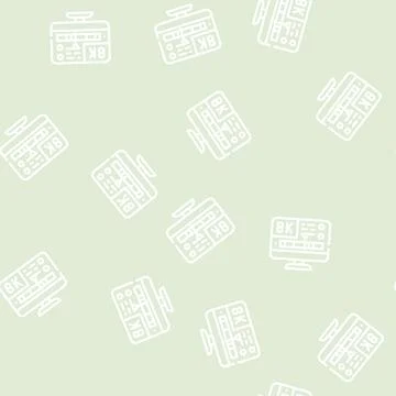 Processing video quality line vector seamless pattern Stock Illustration