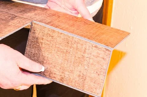 Processing vinyl laminate Stock Photos