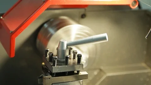 The processing of vrnfkbstkrzhk billets on the lathe is being processed. Metal s Stock Footage 84785432