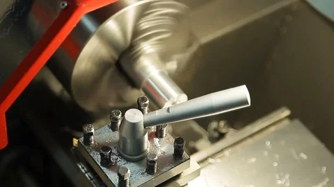 The processing of vrnfkbstkrzhk billets on the lathe is being processed. Metal s Stock Footage 84785455