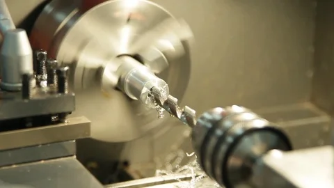 The processing of vrnfkbstkrzhk billets on the lathe is being processed. Metal s Stock Footage 84785478