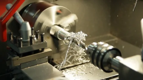 The processing of vrnfkbstkrzhk billets on the lathe is being processed. Metal s Stock Footage 84785495