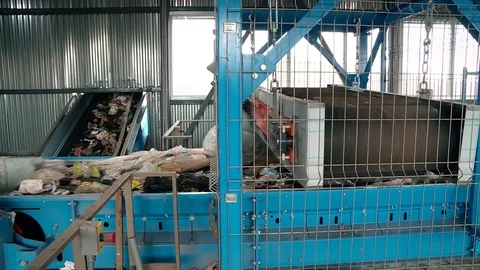 Processing of waste, garbage. Urban landfill. Sorting. Stock Footage 82087121