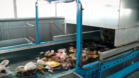 Processing of waste, garbage. Urban landfill. Sorting. Stock Footage 82087157