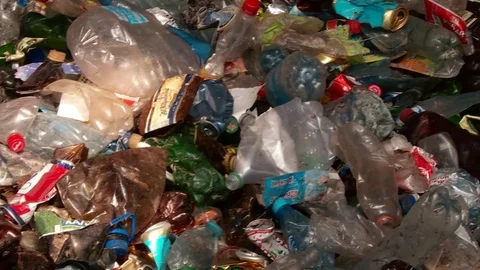 Processing of waste, garbage. Urban landfill. Sorting. Stock Footage 82087758