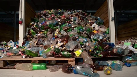 Processing of waste, garbage. Urban landfill. Sorting. Stock Footage 82087766