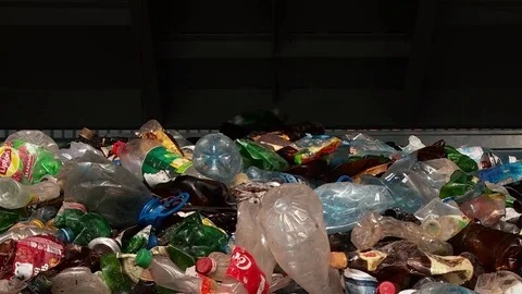 Processing of waste, garbage. Urban landfill. Sorting. Stock Footage 82087786