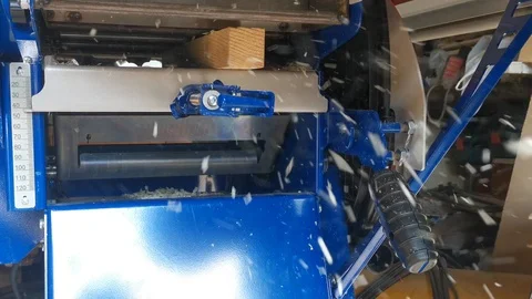 Processing of wooden bars for further use Stock Footage 120551238