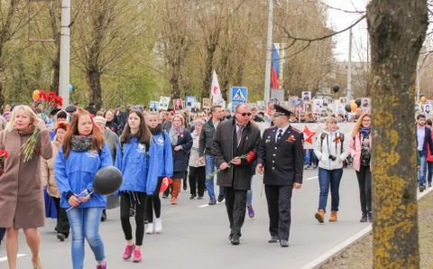 Procession of the action is an immortal regiment. Foto stock