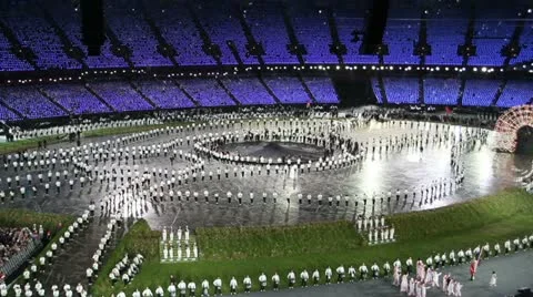 The procession of athletes at the London 2012 Olympic Games Stock Footage 11979413
