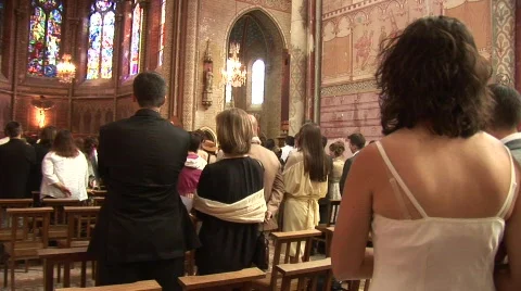Procession in church during mass Stock Footage 351890