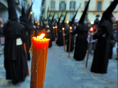 Procession during the Semana Santa in Spain(this is the Holy week before East Stock Photos
