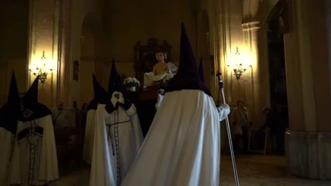 Procession of the Holy Burial in Maó (Menorca), Menorca, ES - 18 Apr 2025 Stock-Footage 306977882