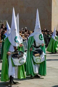 Procession of Holy Week on Good Thursday morning in Zamora Stock Photos