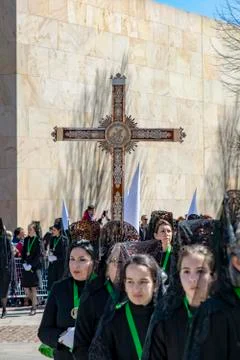 Procession of Holy Week on Good Thursday morning in Zamora Stock Photos