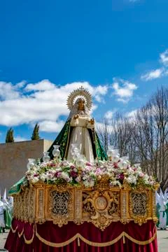 Procession of Holy Week on Good Thursday morning in Zamora Stock Photos