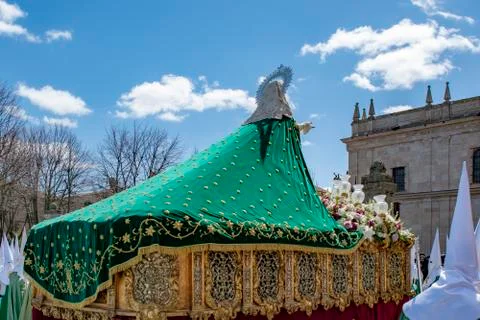 Procession of Holy Week on Good Thursday morning in Zamora Stock Photos