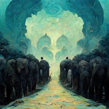 THE PROCESSION Illustrazione stock