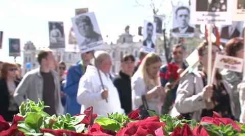 Procession "Immortal regiment." Stock Footage 50710535