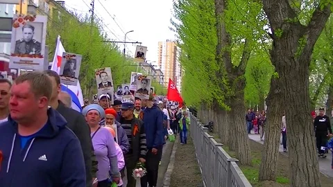 Procession Immortal regiment Video number 3 Stock Footage 107725509
