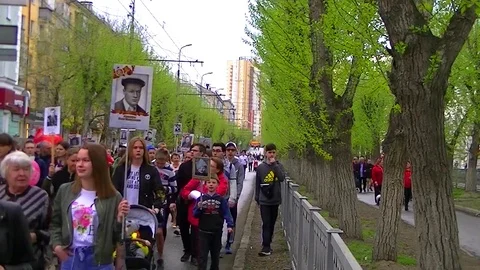 Procession Immortal regiment Video number 11 Stock Footage 107725570