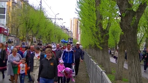 Procession Immortal regiment Video number 10 Stock Footage 107727259