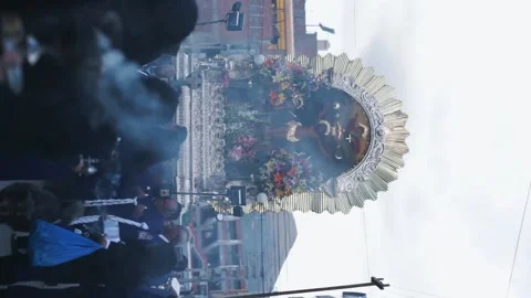 Procession of the lord of the miracles in Peru. Stock Footage 219447594