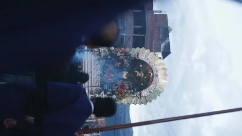 Procession of the lord of the miracles in Peru. Stock Footage 219447617