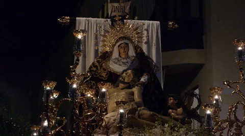 Procession of Our Lady of Mercy Stock Footage 58799730