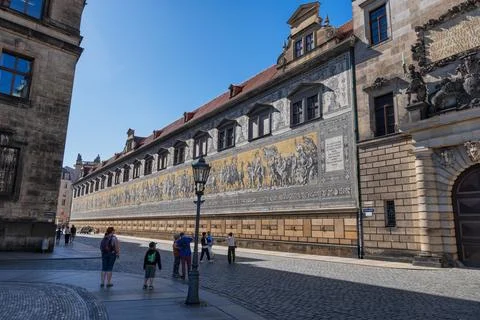 Procession of Princes in Dresden Stock Photos