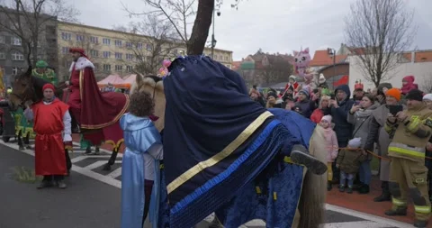 The Procession of the Three Kings is a Catholic holiday Video stock 229469998